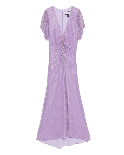 Nissa Gesmockte Jurk Met Ruches in het Purple