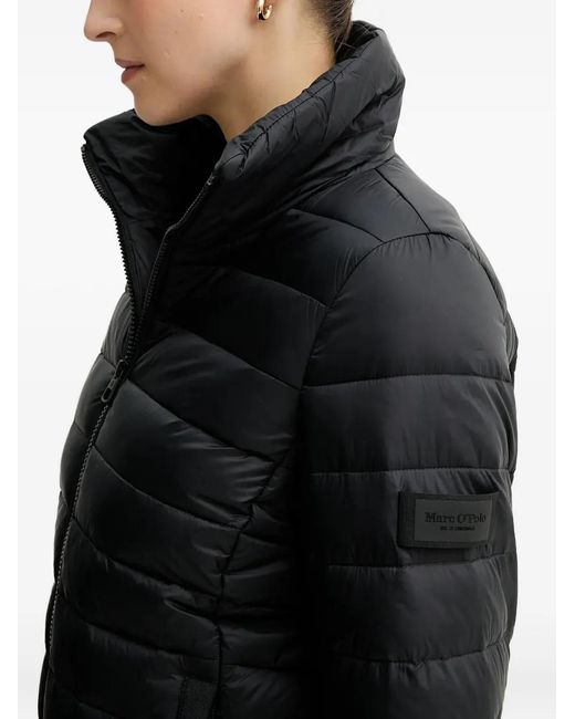 Marc O' Polo Black Quilted Funnel-Neck Jacket