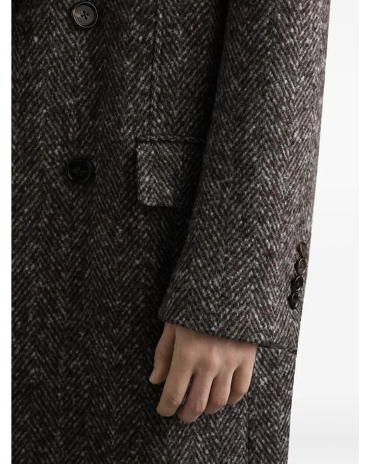 メンズ Dolce & Gabbana ヘリンボーン ダブルコート Gray