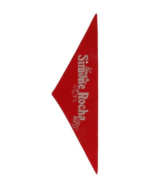 Sciarpa Con Decorazione di Simone Rocha in Red