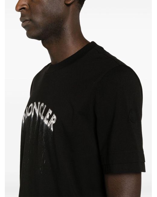 T-shirt con logo di Moncler in Black da Uomo