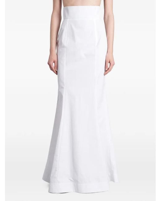 ANGELICA MONTINI STUDIOS White Bianca High-Waisted Maxi Skirt