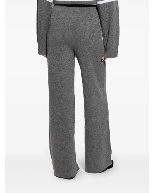 Theory Gray Flared Knit Trousers