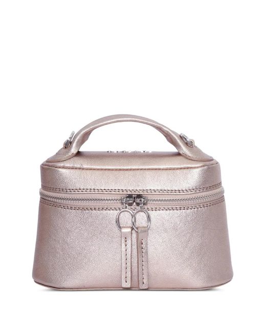 Orciani Pink Mini Joy Pepita Leather Tote Bag