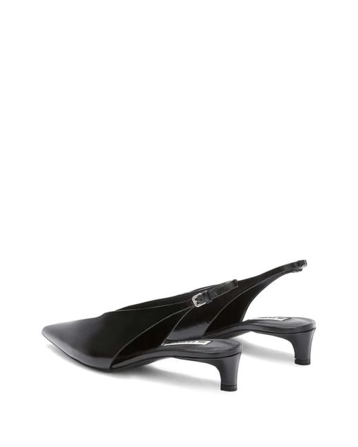 Jil Sander Black Pointed Slingback Pumps