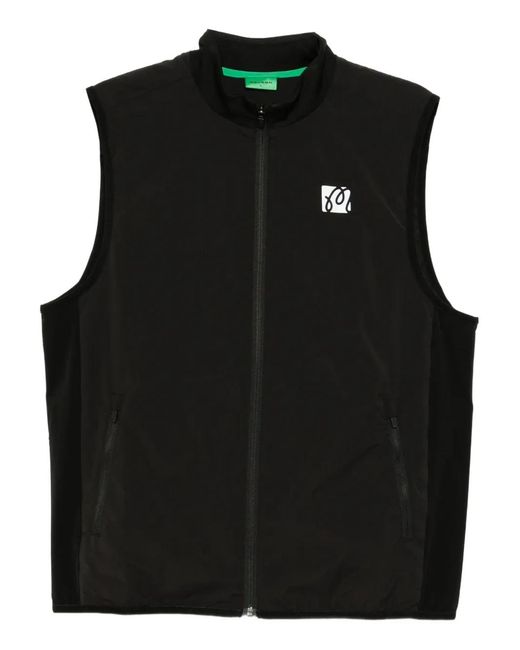 Malbon Golf Black Logo-Print Performance Gilet for men