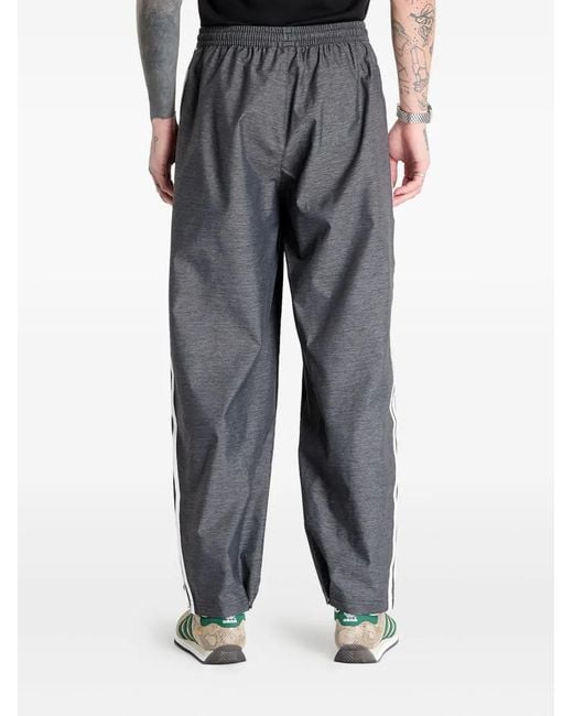 Adidas Black Three-Stripes Panelled Track Pants for men