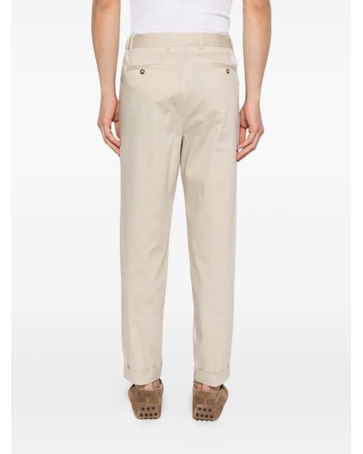 Manuel Ritz White Belt-Loop Pleated Trousers for men