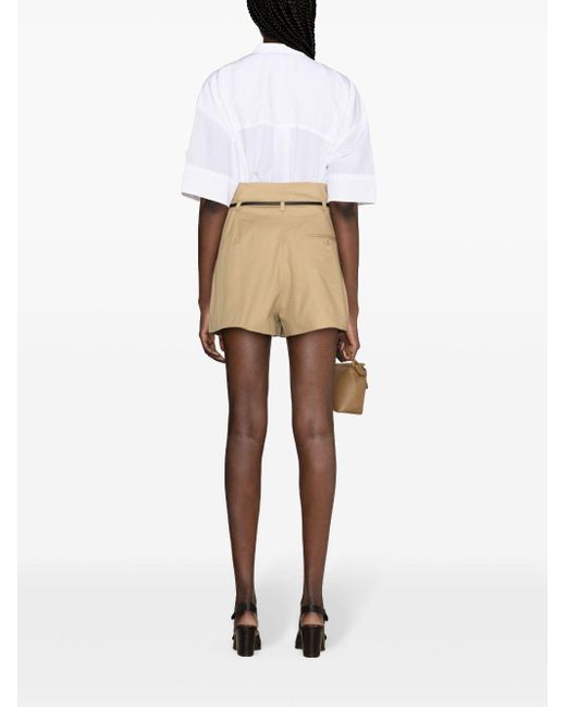 3.1 Phillip Lim Natural Origami Belted Shorts