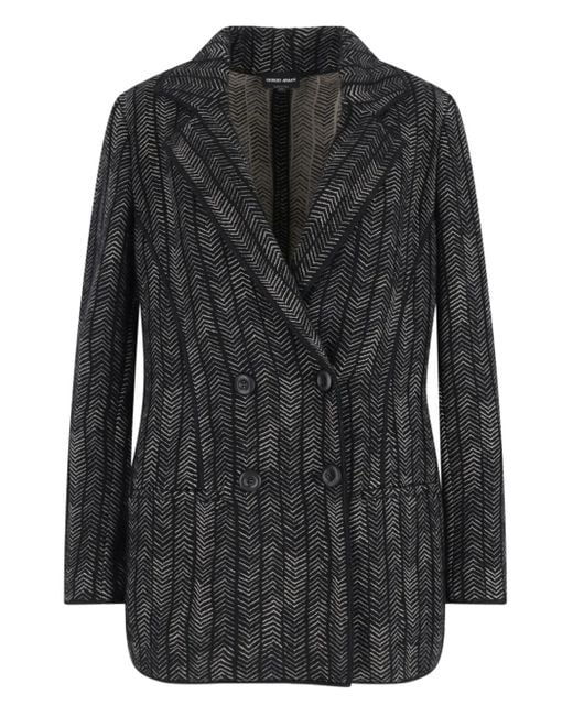 Giorgio Armani Black Double-Breasted Blazer