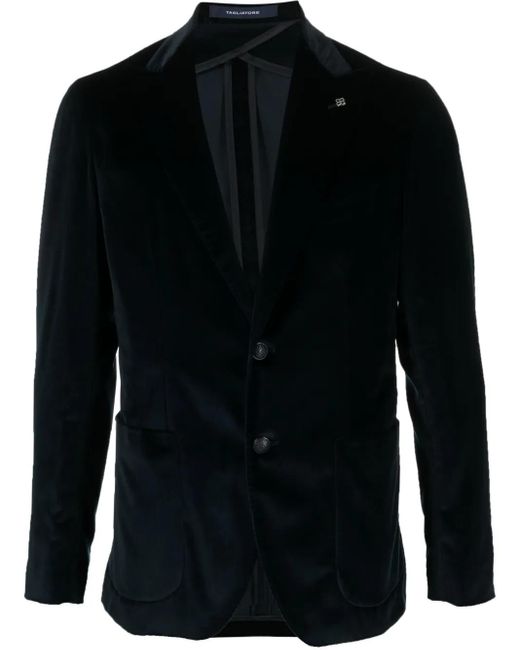 メンズ Tagliatore ロゴ ベルベットジャケット Black