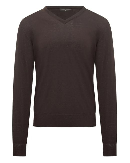 FILIPPO DE LAURENTIIS Pullover mit V-Ausschnitt in Brown für Herren