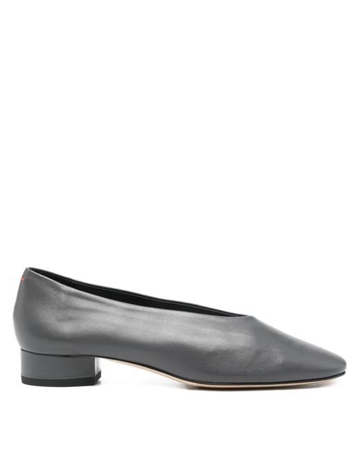 Aeyde Gray Delia Almond-Toe Pumps