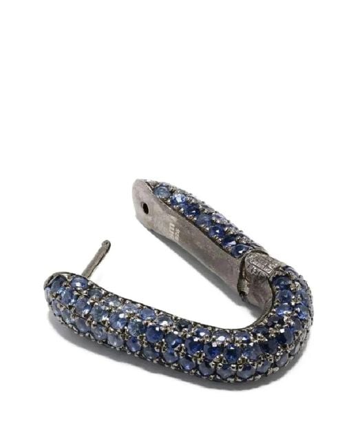 Selim Mouzannar Blue Saphire Hoop Earring