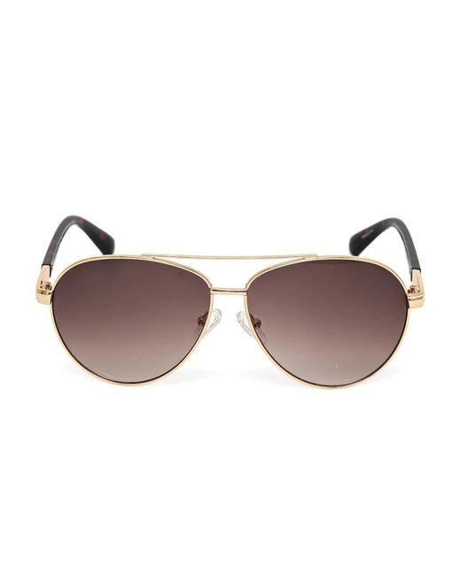 GUESS EYEWEAR Brown Pilot-Frame Sunglasses for men