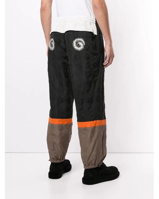 Undercover Black Colour-Block Track Pants for men