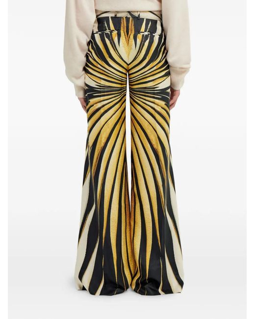 Roberto Cavalli White Ray Of Silk Palazzo Pants