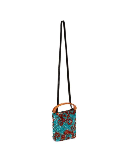 Dries Van Noten Blue Embellished Handle Bag