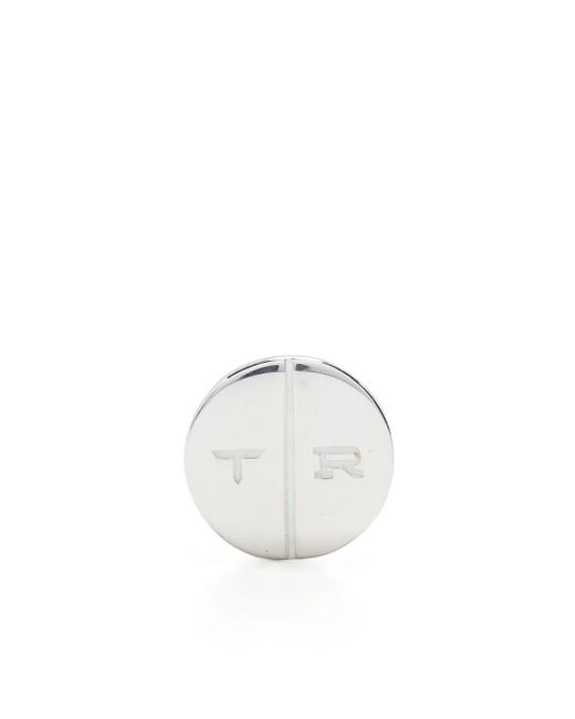 True Rocks White Round Pill Stud Earring for men