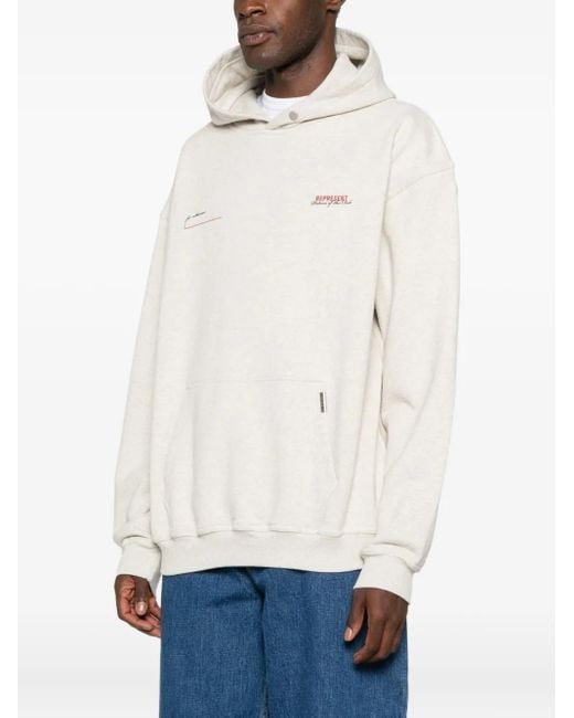 Represent White Cotton Hoodie
