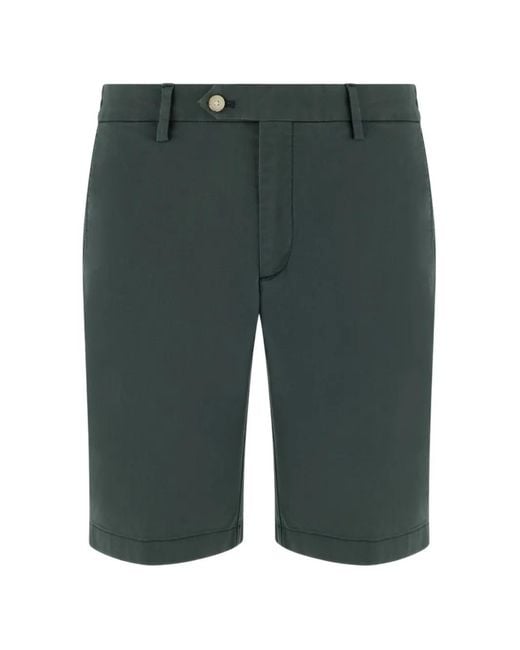 Boggi Green Elasticated-Waist Chino Shorts for men