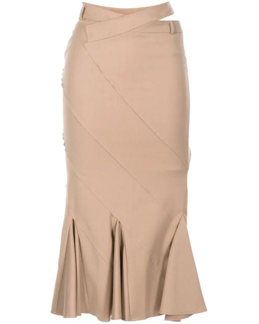 ANDREADAMO Flared Midi-Rok in het Natural