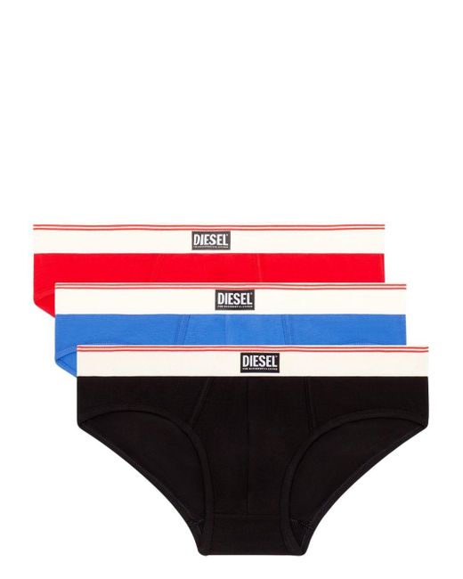 DIESEL Red Andre Cotton Briefs (pack Of Three) for men