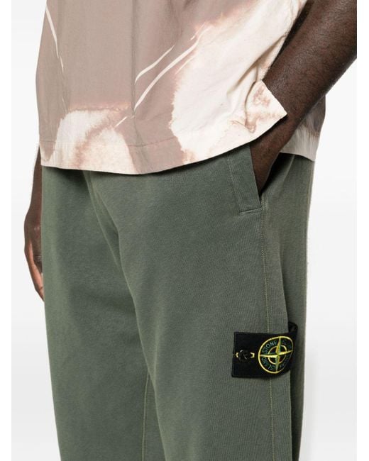 Stone Island Green Compass-badge Cotton Track Pants for men