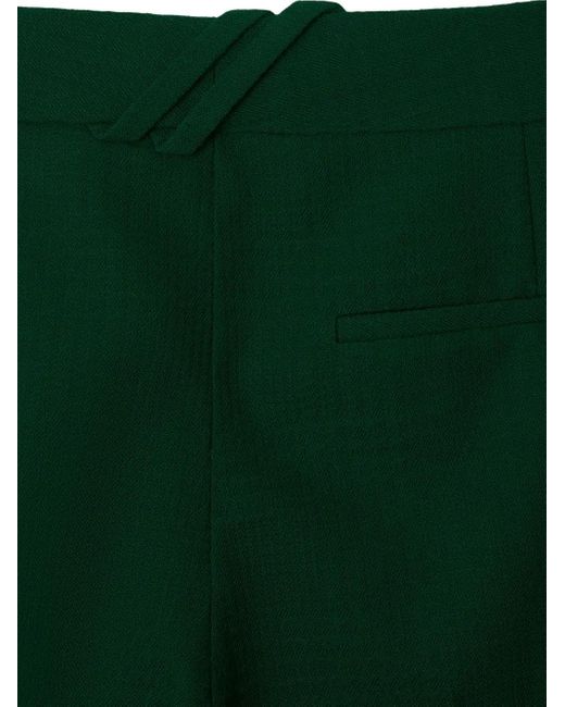 Burberry Green Tailored-Cut Wool Trousers