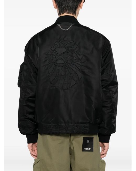 A Bathing Ape Black Zip-Up Bomber Jacket for men