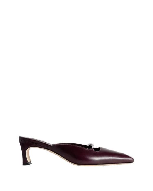 By Far Red Leda Chain-Detail Mules
