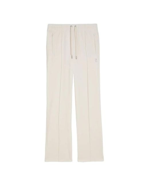 Juicy Couture White Diamanté Velour Track Pants