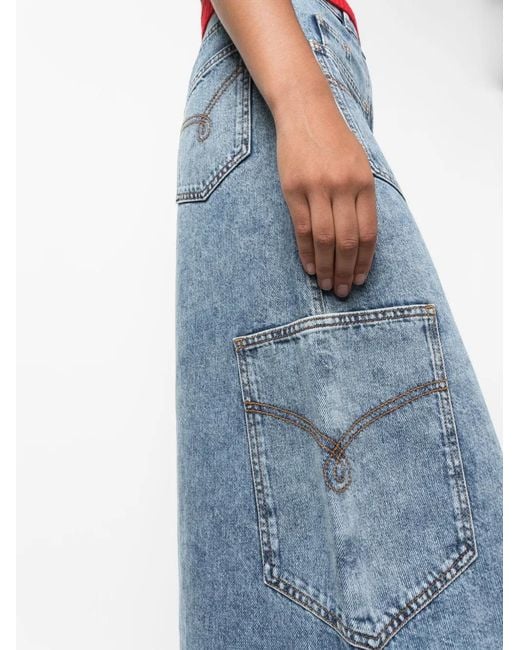 Moschino Blue Denim Midi Skirt