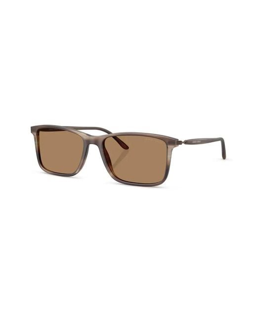 Giorgio Armani Brown Rectangle-Frame Sunglasses for men