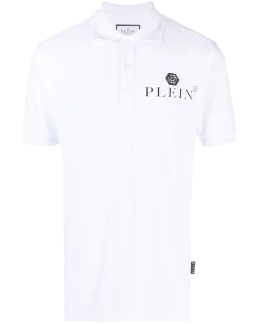 Philipp Plein White Iconic Piqué Cotton Polo Shirt for men