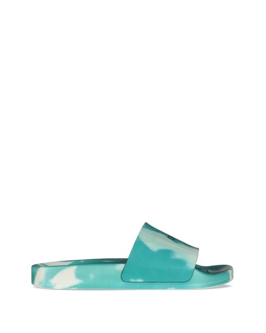 Off-White c/o Virgil Abloh Green Tie-Dye Effect Pool Sliders