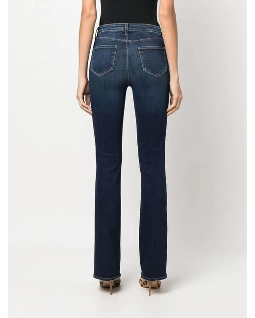 L'Agence Blue Selma High-Rise Bootcut Jeans