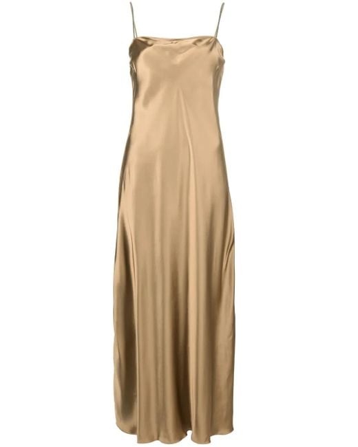 Fabiana Filippi Natural Satin Slip Midi Dress