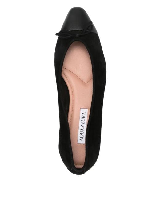 Aquazzura Black Bow-Detail Ballet Flats