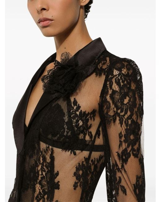 Dolce & Gabbana Doorzichtige Blazer in het Black
