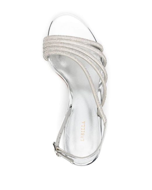 Le Silla White Scarlet 60mm Leather Sandals