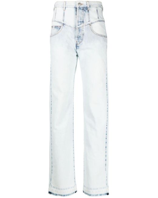 Isabel Marant White Noemie High-rise Straight-leg Jeans