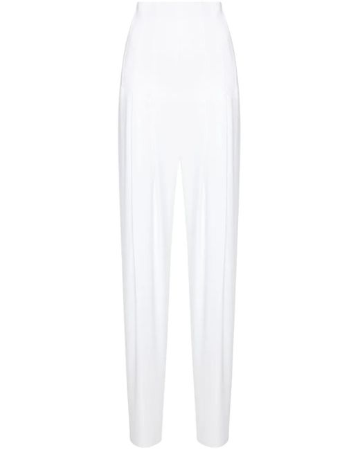 Pantalon Plissé À Taille Haute Norma Kamali en coloris White