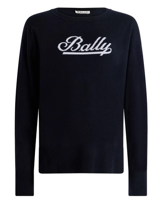 Bally Blue Crew-Neck Knitted Sweater