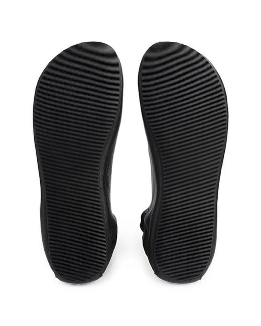 Groundies Black Elasticated Leather Ballet Flats