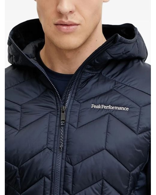 Peak Performance Blue Elevate Quilted Hooded Jacket for men