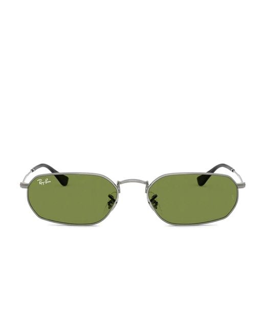 Ray-Ban Green Geometric-Frame Sunglasses