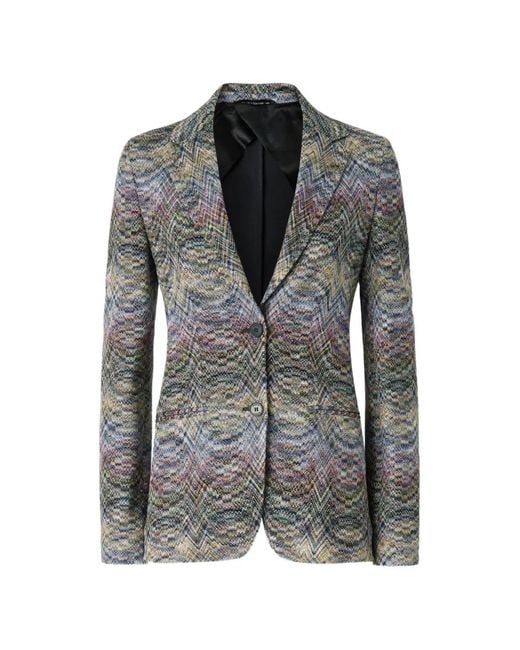 Missoni Gray Zigzag-Knit Blazer