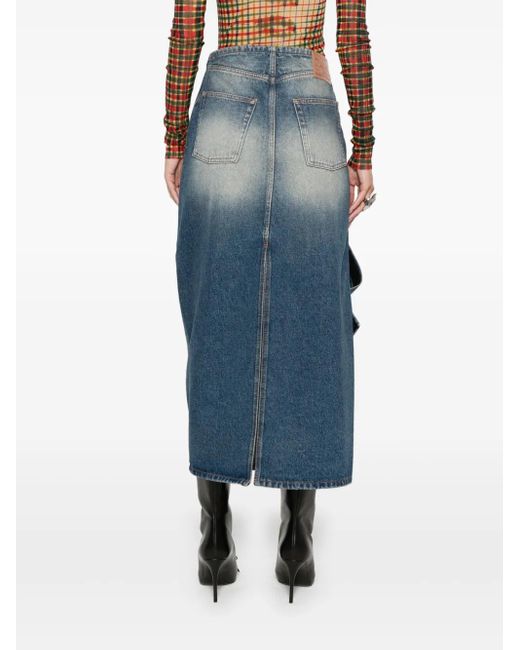 Y. Project Blue Asymmetric Denim Skirt