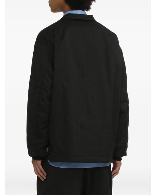Comme des Garçons Black Pinstripe Three-Button Jacket for men